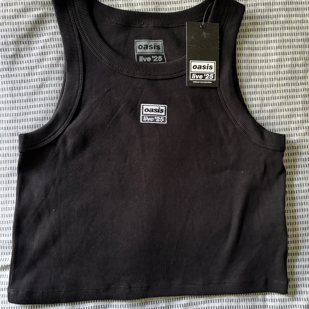 Oasis Live '25 Women’s Black Embroidered Tank Top